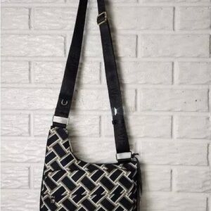 Geometric Black and White Shoulder Bag